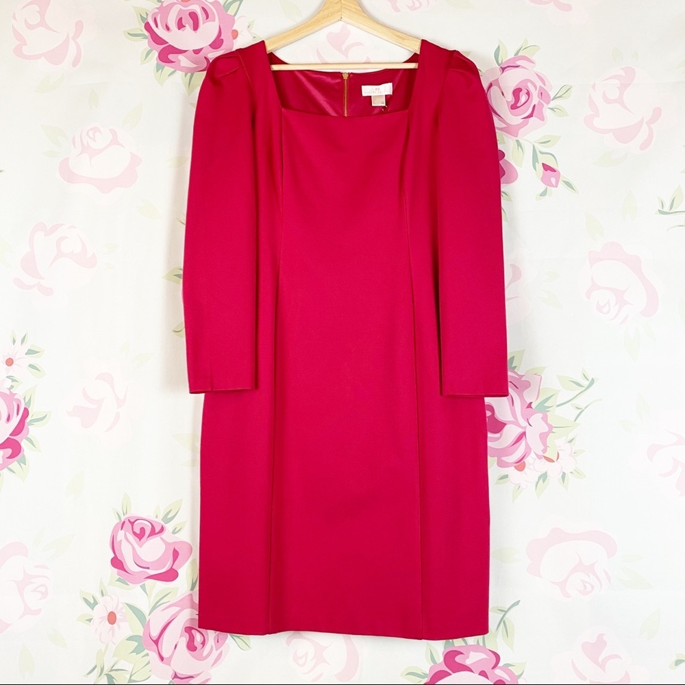 NEW Rachel Parcell Square Neck Ponte Dress L